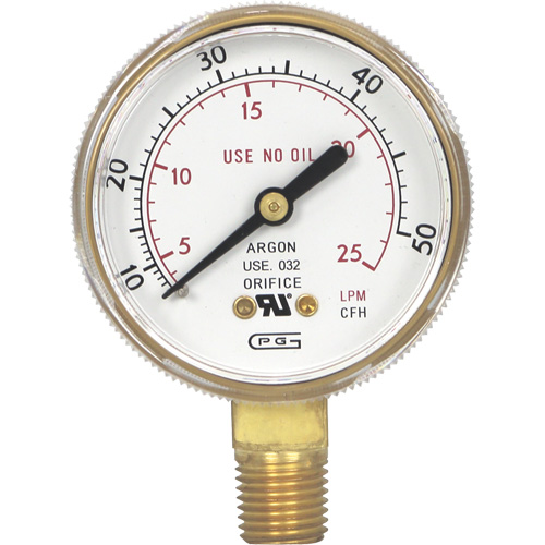 Manom&egrave;tres,  2", 0-50 pi³/h standard, Fixation inf&eacute;rieure, Analogique Pathway Supply LP