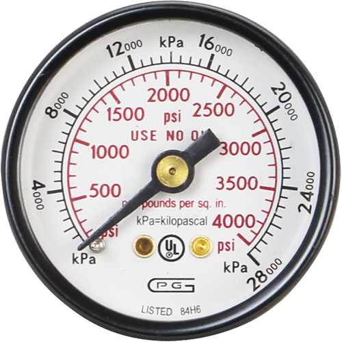Manom&egrave;tres,  1-1/2", 0 - 4000 psi, Fixation arri&egrave;re, Analogique Pathway Supply LP