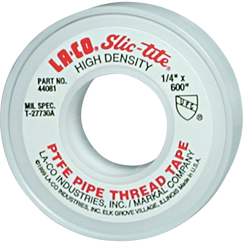 Slic-Tite&reg; PTFE Thread Tape, 600" L x 1/2" W, White Pathway Supply LP