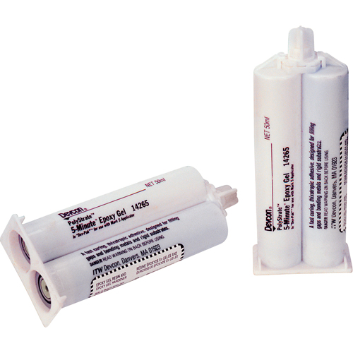 Adh&eacute;sif 5 minutes, 50 ml, Cartouche double, Deux composants, Transparent Pathway Supply LP