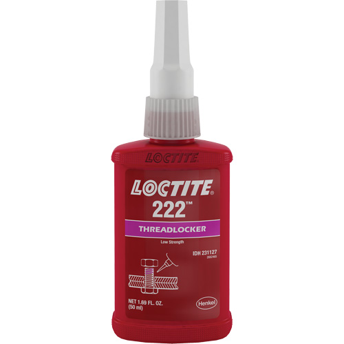 Adh&eacute;sif frein-filet 222, Mauve, Basse, 50 ml, Bouteille Pathway Supply LP
