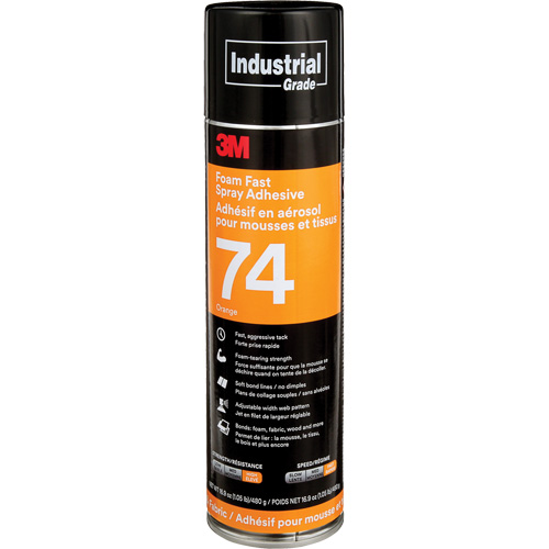 Adh&eacute;sif en a&eacute;rosol pour mousse et tissu, Orange, Canette a&eacute;rosol Pathway Supply LP