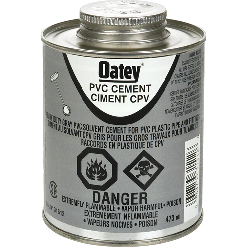 PVC Heavy-Duty Cement, 473 ml, Brush-Top Can, Grey Pathway Supply LP