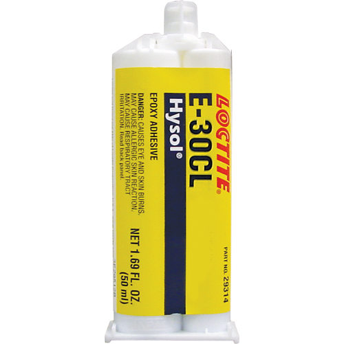 Hysol E-30CL Epoxy, Two-Part, Dual Cartridge, 77 g., Clear Pathway Supply LP