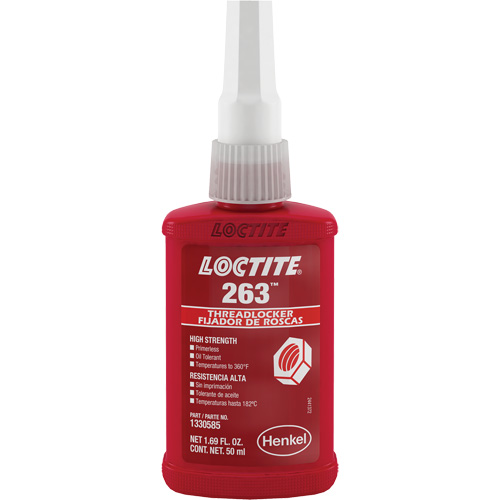 Threadlocker 263 Rapid Cure, Red, High, 50 ml, Bottle Pathway Supply LP
