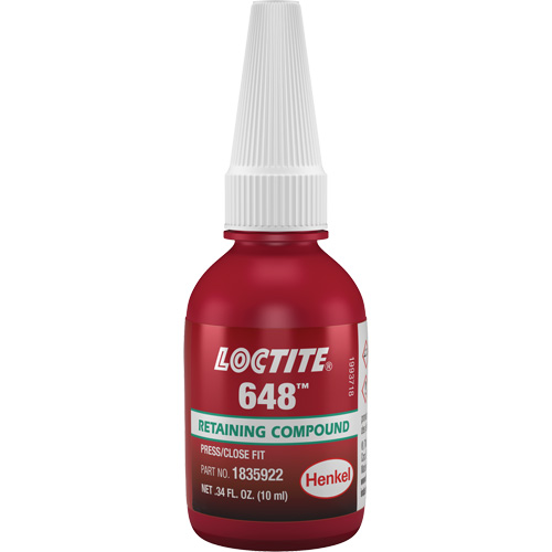 648 High Strength/Rapid Cure Retaining Compounds, 10 ml, Bottle, Green Pathway Supply LP