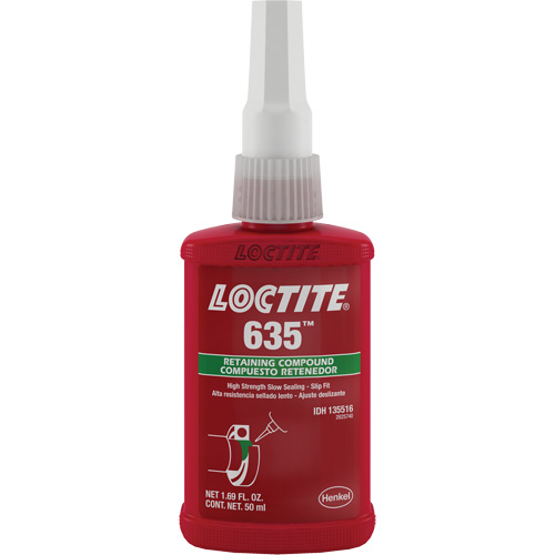 Compos&eacute; de retenue Loctite 635, 50 ml, Bouteille, Vert Pathway Supply LP