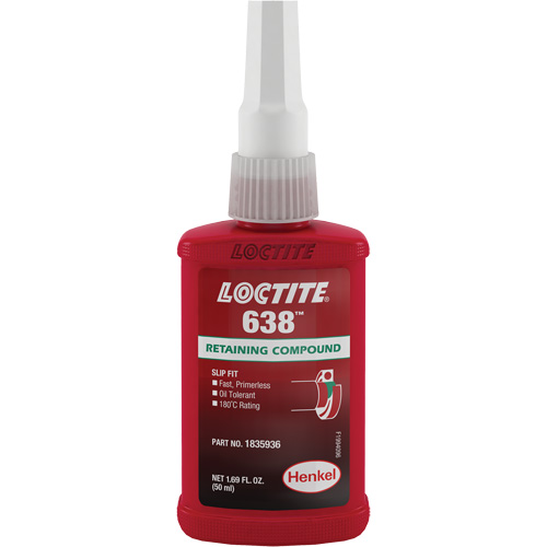 Compos&eacute; de retenue Loctite 638, 50 ml, Bouteille, Vert Pathway Supply LP