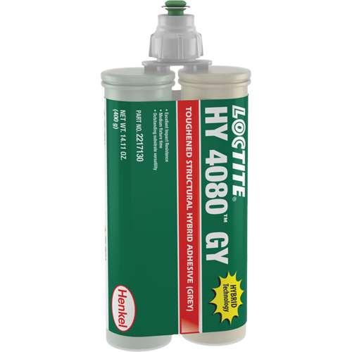 HY 4080 GY Structural Repair Hybrid Adhesive, Two-Part, Dual Cartridge, 400 g, Grey Pathway Supply LP