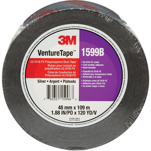 1599B Venture Tape Polypropylene Tape, 3 mils, Silver, 48 mm (2") x 109.7 m (359.9') Pathway Supply LP
