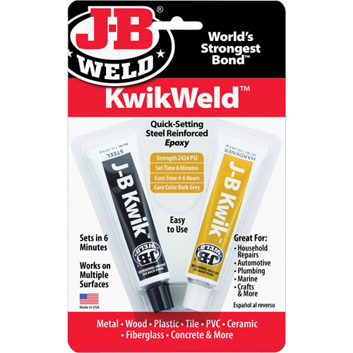 Colle &eacute;poxyde KwikWeld, Deux composants, Tube, 2 oz, Gris Pathway Supply LP