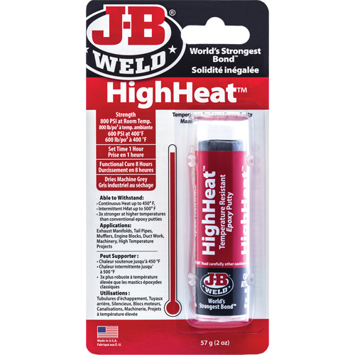 Colle &eacute;poxyde r&eacute;sistant aux temp&eacute;ratures &eacute;lev&eacute;es HighHeat, 2 oz, B&acirc;ton, Gris Pathway Supply LP
