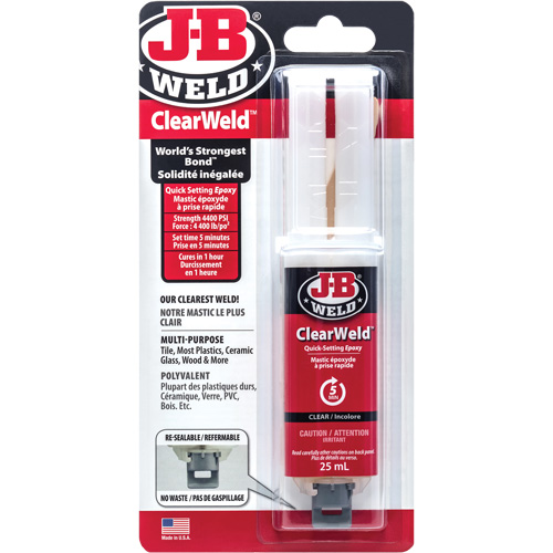 ClearWeld Adhesive, 25 ml, Syringe, Two-Part, Clear Pathway Supply LP