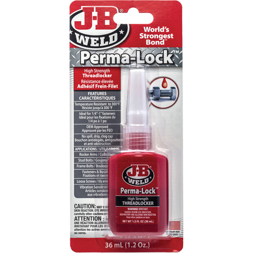 Perma-Lock Threadlocker, Red, High, 36 ml, Bottle Pathway Supply LP