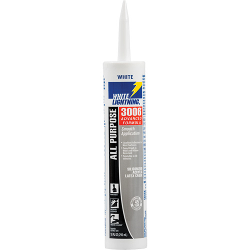 P&acirc;te &agrave; calfeutrer adh&eacute;sive tout usage 3006, 295 ml, Cartouche, Blanc Pathway Supply LP