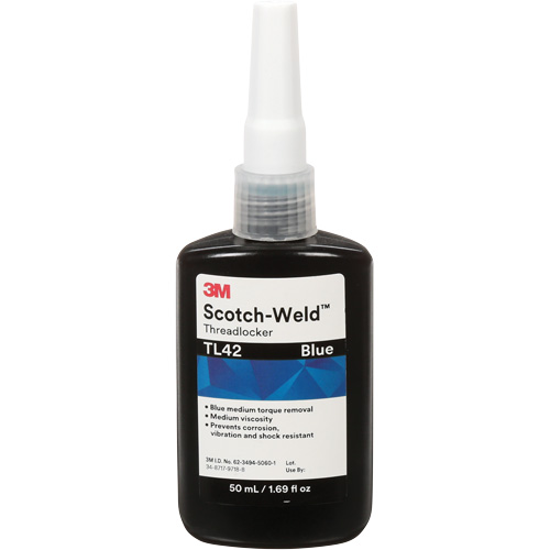 Adh&eacute;sif frein-filet TL42 Scotch-Weld, Bleu, Moyen, 50 ml, Bouteille Pathway Supply LP