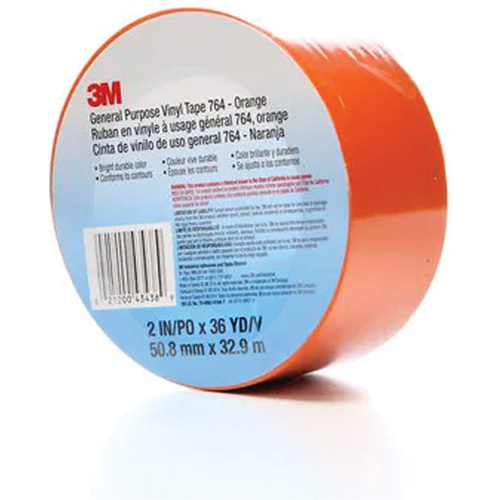 764 General-Purpose Vinyl Tape, 50.8 mm (2") W x 32.9 m (108') L, 5 mils, Orange Pathway Supply LP