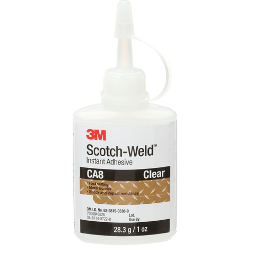 Scotch-Weld Instant Adhesive CA8, Clear, Bottle, 1 oz. Pathway Supply LP