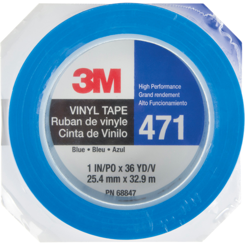 Ruban en vinyle 471, 25,4 mm (1") la x 32,9 m (108') lo, 5,3 mils, Bleu Pathway Supply LP