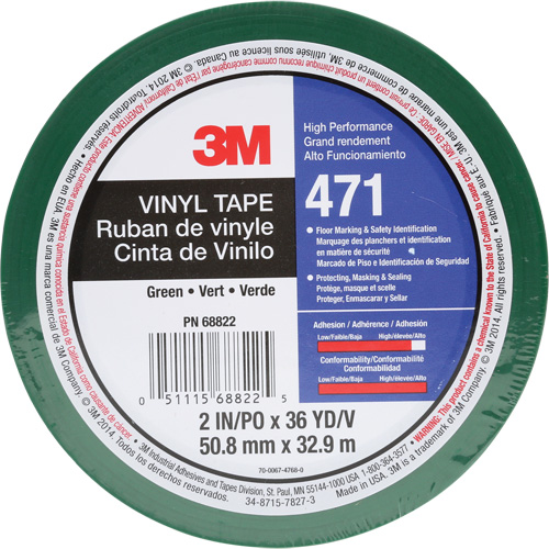 Ruban en vinyle 471, 50,8 mm (2") la x 32,9 m (108') lo, 5,2 mils, Vert Pathway Supply LP