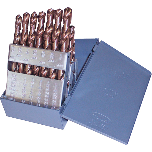 Jobber Length Drill Set, 19 Pieces, Cobalt Pathway Supply LP