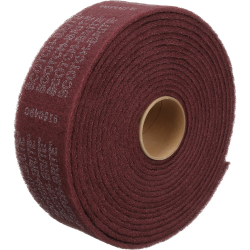 Ruban de nettoyage et de finition Scotch-Brite, Moyen, Oxyde d'aluminium, 4" la x 30' lo Pathway Supply LP