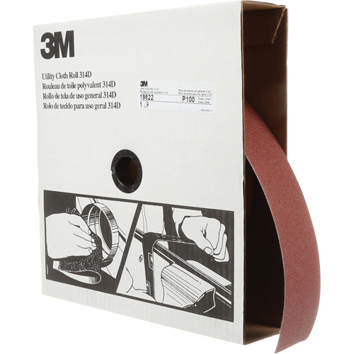 Rouleau de toile abrasive utilitaire 314D, 2" la x 150' lo, Grain 100J Pathway Supply LP