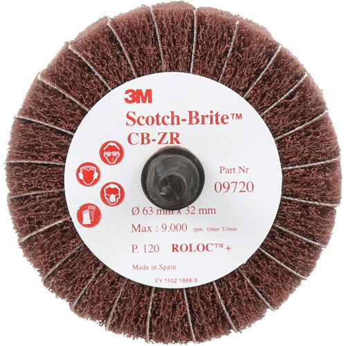Scotch-Brite Combi-Wheel, 2-1/2" Dia., 120 Grit, Aluminum Oxide Pathway Supply LP