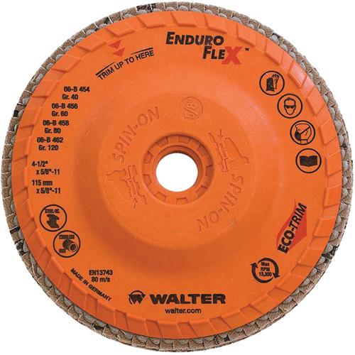 Enduro-Flex Flap Disc, 4-1/2" x 5/8"-11, Type 27, 120 Grit, Zirconia Alumina Pathway Supply LP
