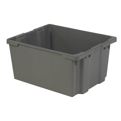 Polylewton Stack-N-Nest&reg; Containers, 15.1" x 30.1" x 24", Grey Pathway Supply LP