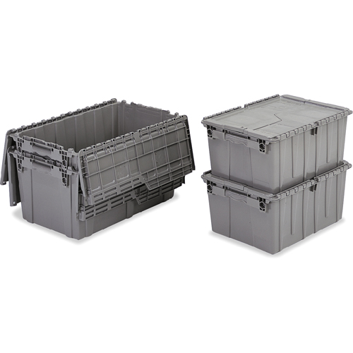 Contenants de distribution Flipak en plastique poly&eacute;thyl&egrave;ne (PE), 11,8" x 9,8" x 7,7", Gris Pathway Supply LP