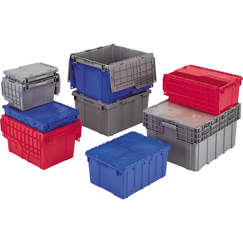 Contenants de distribution Flipak en plastique poly&eacute;thyl&egrave;ne (PE), 11,8" x 9,8" x 7,7", Gris Pathway Supply LP