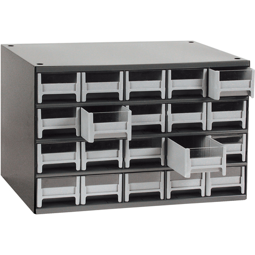 Modular Parts Cabinets, Steel, 20 Drawers, 17" x 10-9/16" x 2-1/16", Grey Pathway Supply LP
