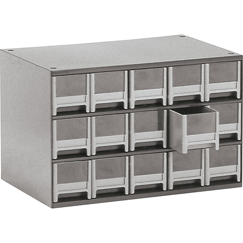Modular Parts Cabinets, Steel, 15 Drawers, 17" x 10-9/16" x 3-1/16", Grey Pathway Supply LP