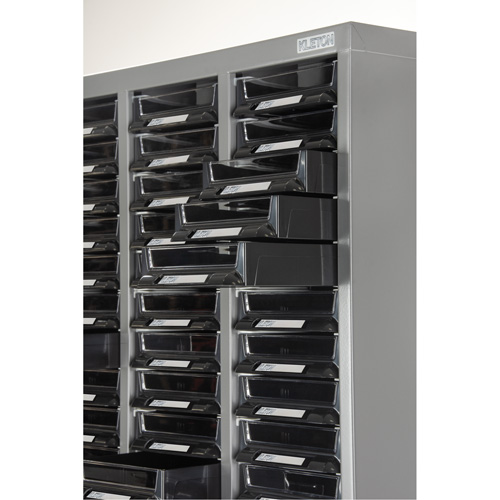KPC-300 Parts Cabinet, Galvanized Steel, 60 Drawers, 21-3/10" x 10-2/5" x 36-9/10", Grey Pathway Supply LP