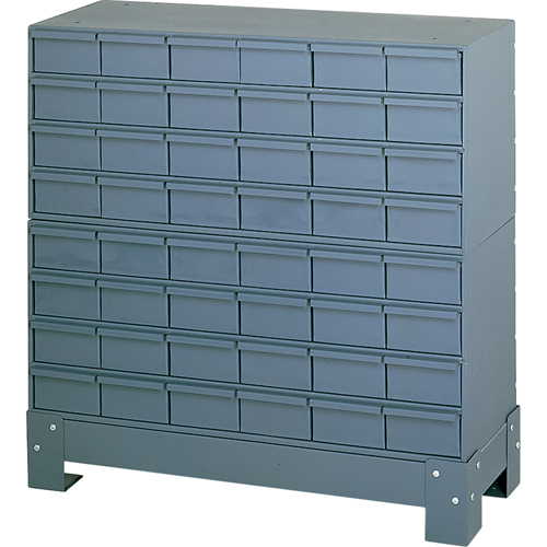 Casiers &agrave; tiroirs industriels avec base, 48 tiroirs, 34-1/8" la x 12-1/4" p x 33-3/4" h, Gris Pathway Supply LP