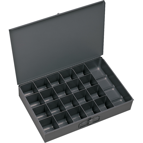 Boîtes &agrave; fond courb&eacute;, Acier, 21 compartiments, 13-3/8" la x 9-1/4" p, 2" h, Gris Pathway Supply LP
