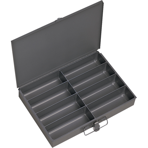 Boîtes &agrave; fond courb&eacute;, Acier, 8 compartiments, 13-3/8" la x 9-1/4" p, 2" h, Gris Pathway Supply LP