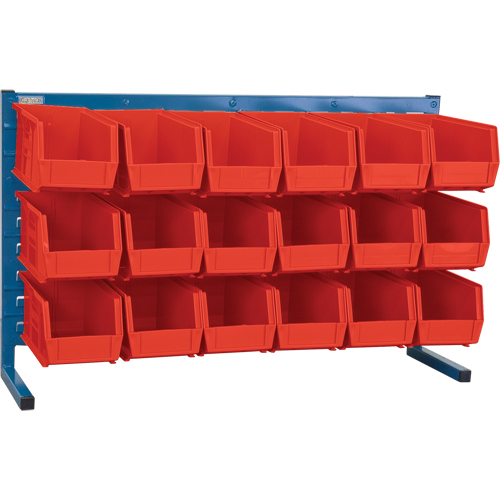 Louvered Rack with Bins, 18 Bins, 36" W x 8-1/4" D x 22" H Pathway Supply LP