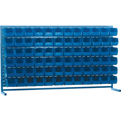 Louvered Rack with Bins, 72 Bins, 72" W x 15" D x 40" H Pathway Supply LP