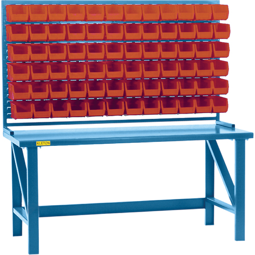 Louvered Rack with Bins, 72 Bins, 72" W x 15" D x 40" H Pathway Supply LP