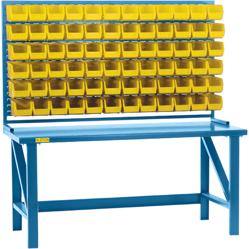 Louvered Rack with Bins, 36 Bins, 72" W x 15" D x 40" H Pathway Supply LP