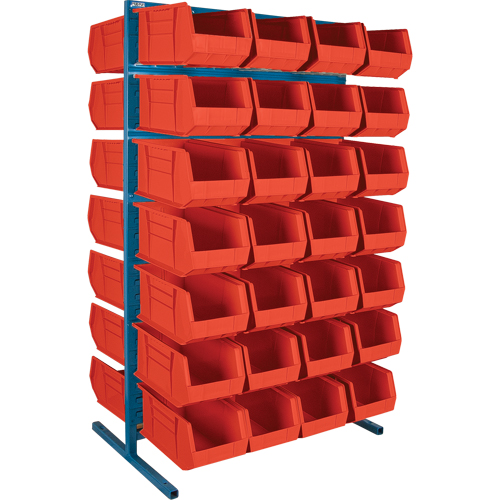 Double-Sided Stationary Bin Rack, 36" W x 24" D x 61" H, 56 Bins Pathway Supply LP