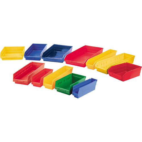 Shelf Bins, 11-1/8" W x 4" H x 11-5/8" D, Yellow, 30 lbs. Capacity Pathway Supply LP
