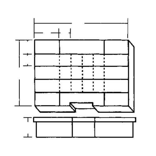 Boîte &agrave; compartiments, Plastique, 24 compartiments, 15-1/2" la x 11-3/4" p, 2-1/2" h, Gris Pathway Supply LP