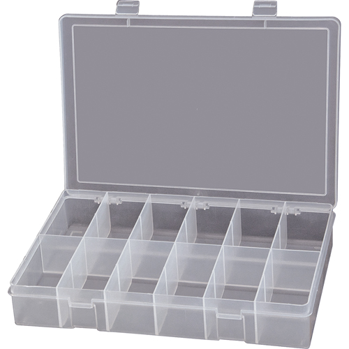 Compact Polypropylene Compartment Cases, 13-1/8" W x 9" D x 2-5/16" H, 12 Compartments Pathway Supply LP