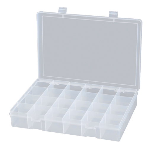 Compact Polypropylene Compartment Cases, 13-1/8" W x 9" D x 2-5/16" H, 24 Compartments Pathway Supply LP