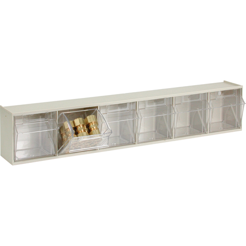 Tip-Out Bins Modular Storage System, 23-5/8" W x 3-5/8" D x 4-1/2" H, 6 Drawers Pathway Supply LP