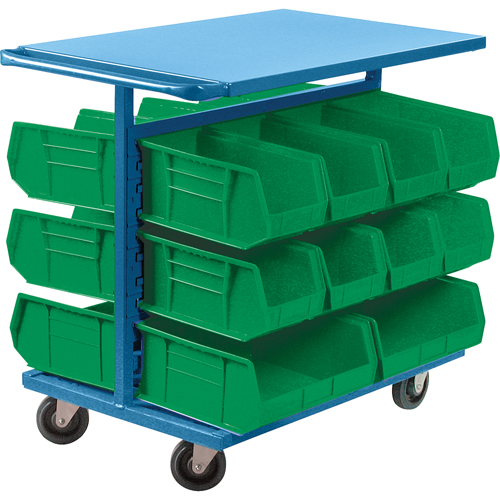 Bin Cart with Bins, Double-sided, 20 bins, 24" W x 38-1/2" D x 36-1/2" H Pathway Supply LP