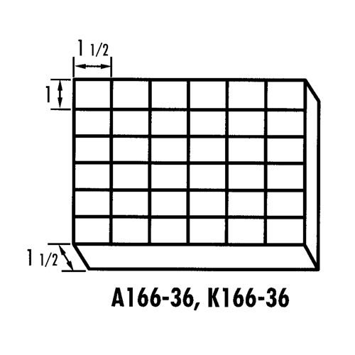 Boîte &agrave; compartiments K-Resin, Plastique, 36 compartiments, 6-9/16" la x 9-5/8" p, 1-1/2" h, Transparent Pathway Supply LP